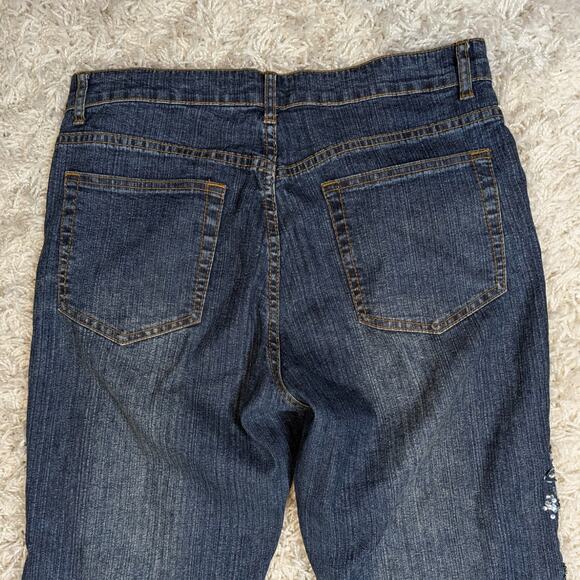 Vintage Cache Beaded Embroidered Embellished Medium/Dark Wash Jeans Size 10 - Picture 11 of 12